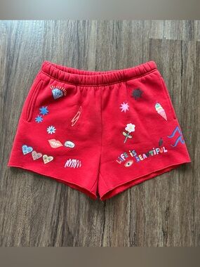 The Mayfair Group x @iscreamcolour Red Somebody Loves You Sweatshorts. Size S/M